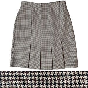 Vintage 90s Moda Int’l Pleated Houndstooth Skirt Size 2